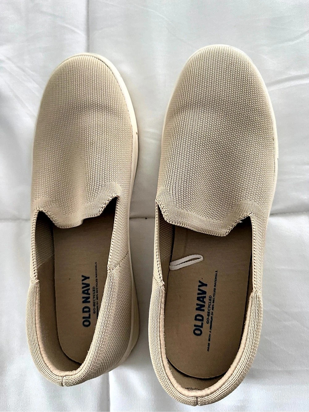 Old Navy Go-Recycled Knit Slip-On Sneakers Beige